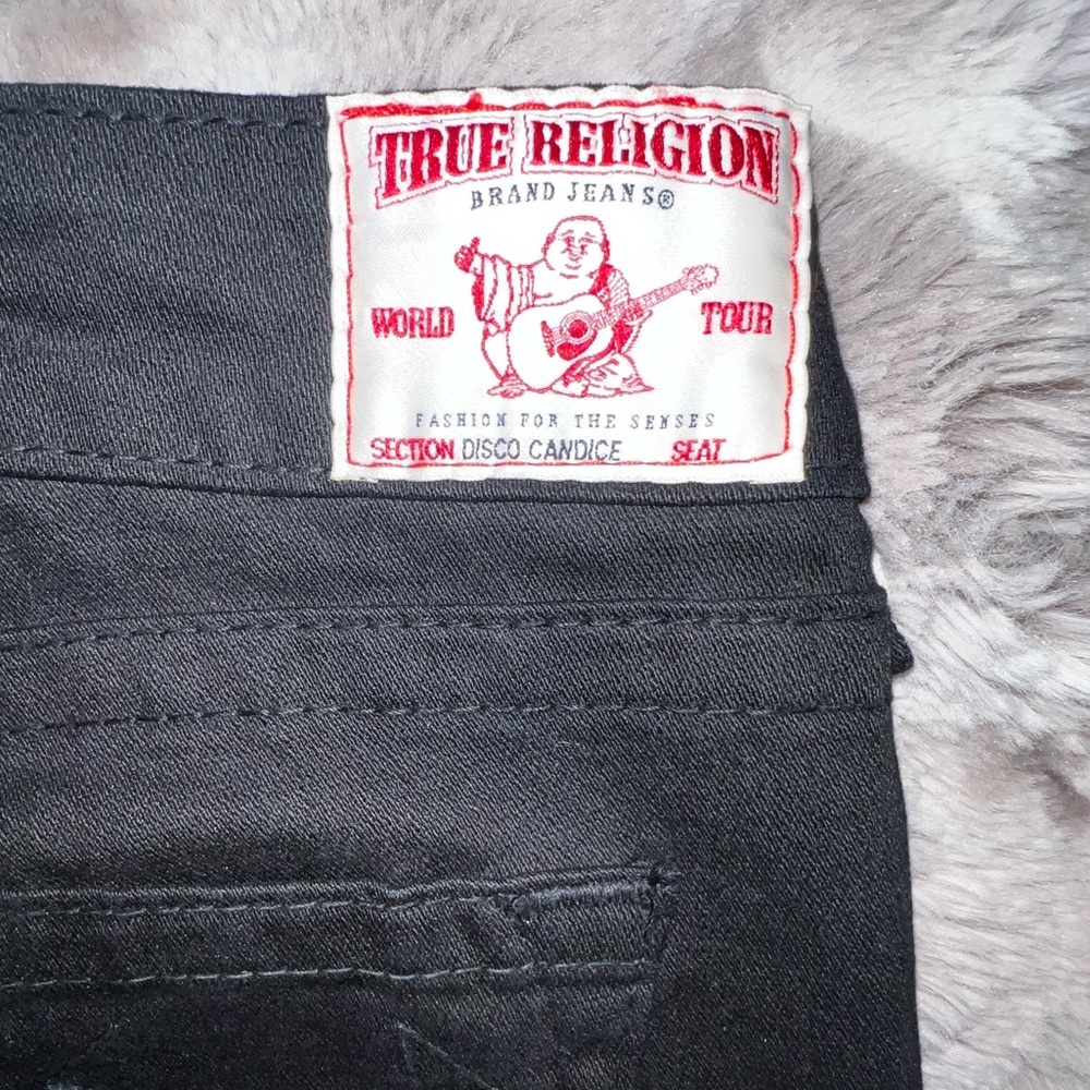 RARE True Religion "Disco Candice" Black Jeans with Front Rhinestones, 27 - Picture 6 of 12